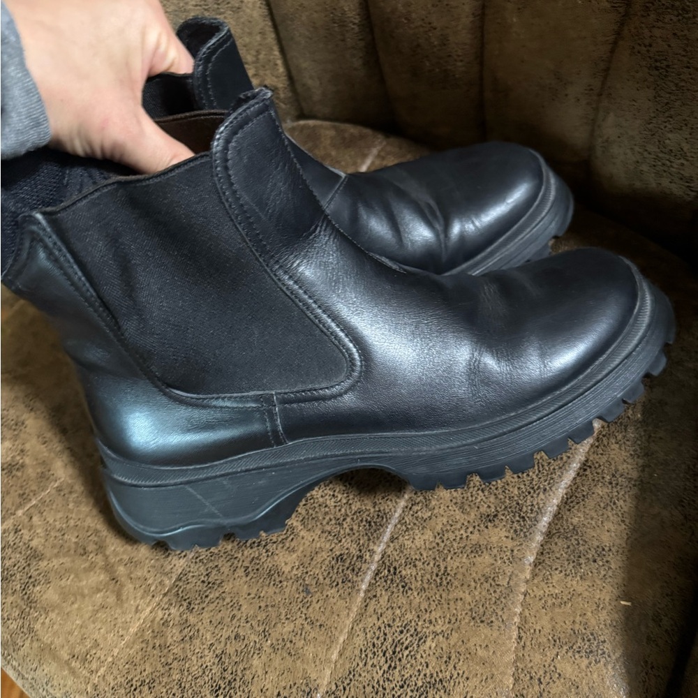 Prada leather ankle boots